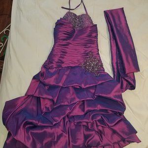 Fun Purple Layered Midi Dress